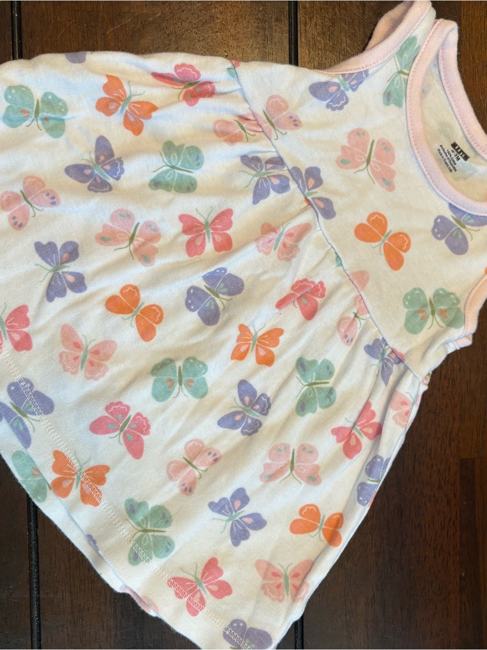 Girls' White Butterfly Tank Dress - Pastel Multi-Color